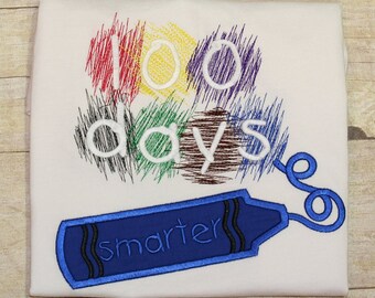 100 Days of School Applique Instant Digital Download Fill Stitch Design - LLA0190