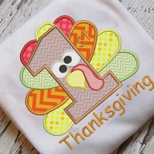 1st Thanksgiving Applique First Embroidery Design Instant Download - 0099
