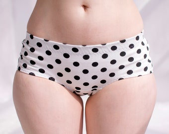 Black/white polka dots underpants, Women's cotton underwear, Dotted undies, Hipster panties for women, Hand crafted lingerie, Cute panties
