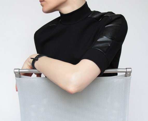 half sleeve turtleneck sweater