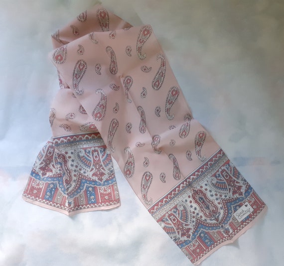 Romantic Pink Paisley Sarah Conventry Scarf/Vinta… - image 2