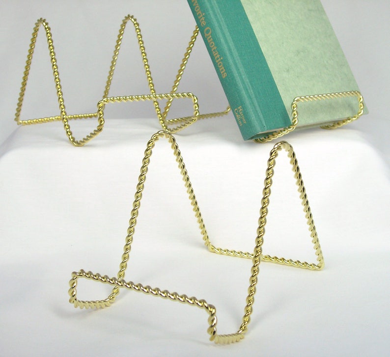 Wire Easel Display Stand Twisted Brass Metal 4 Easel Etsy