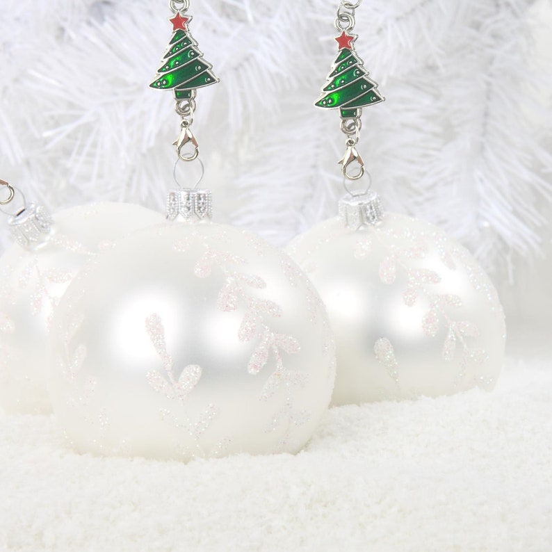 Christmas Tree Ornament Hooks Set of 12 Trees With Silver Etsy