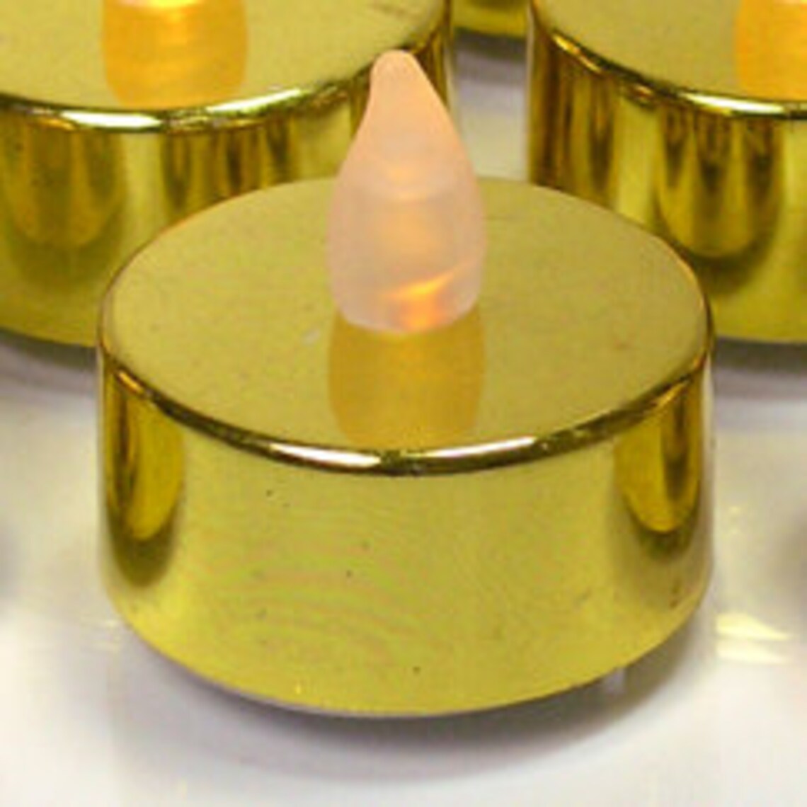 LED Tea Light Candles Gold Metallic Set of 12 Flameless Etsy