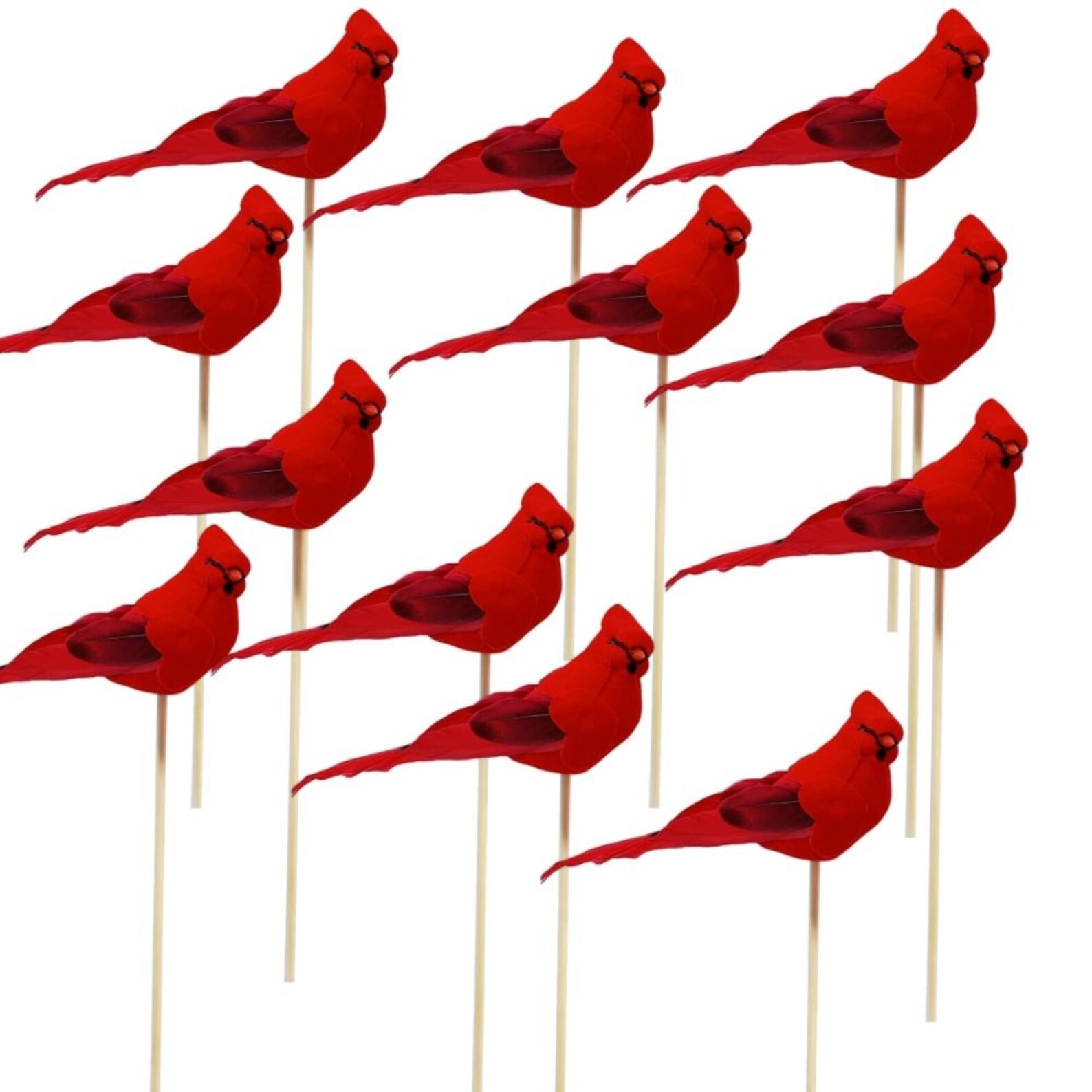 Red Cardinal Birds Cardinal Floral Picks 12 Birds Attached Etsy