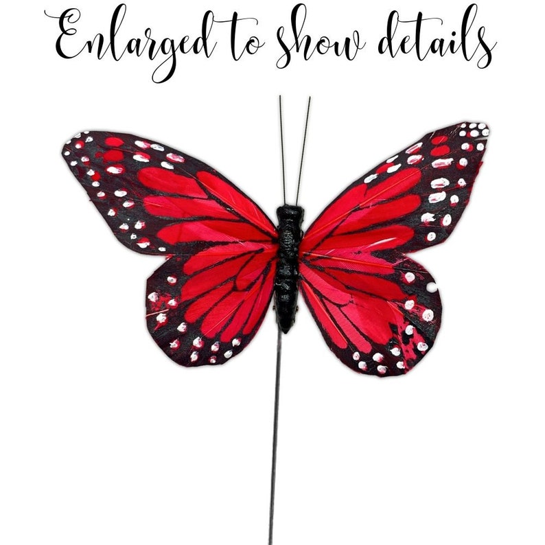 Butterfly Floral Picks Butterflies on Wire Stems Set of Etsy