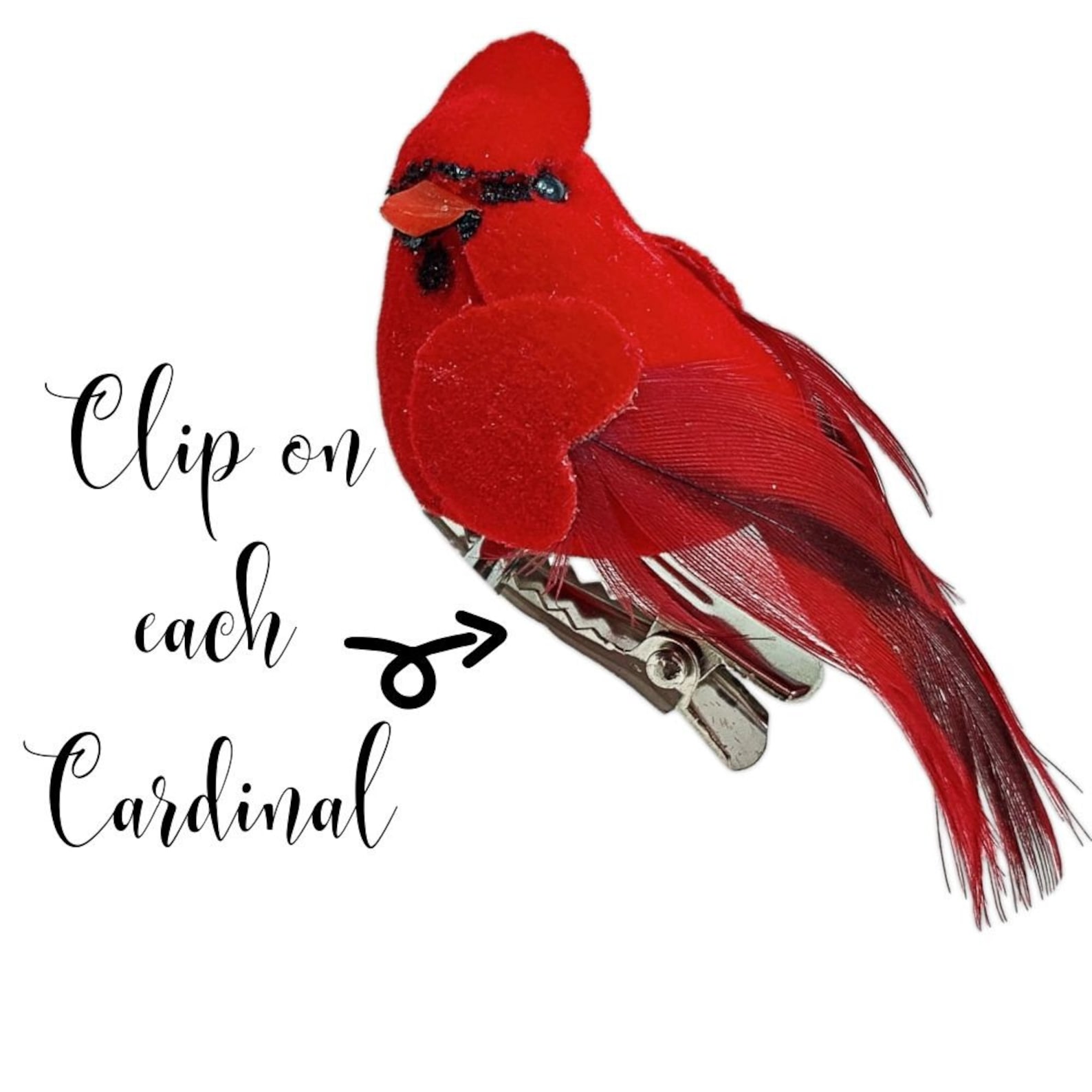 Cardinal Clip on Christmas Tree Ornamentsdecorations Red Etsy