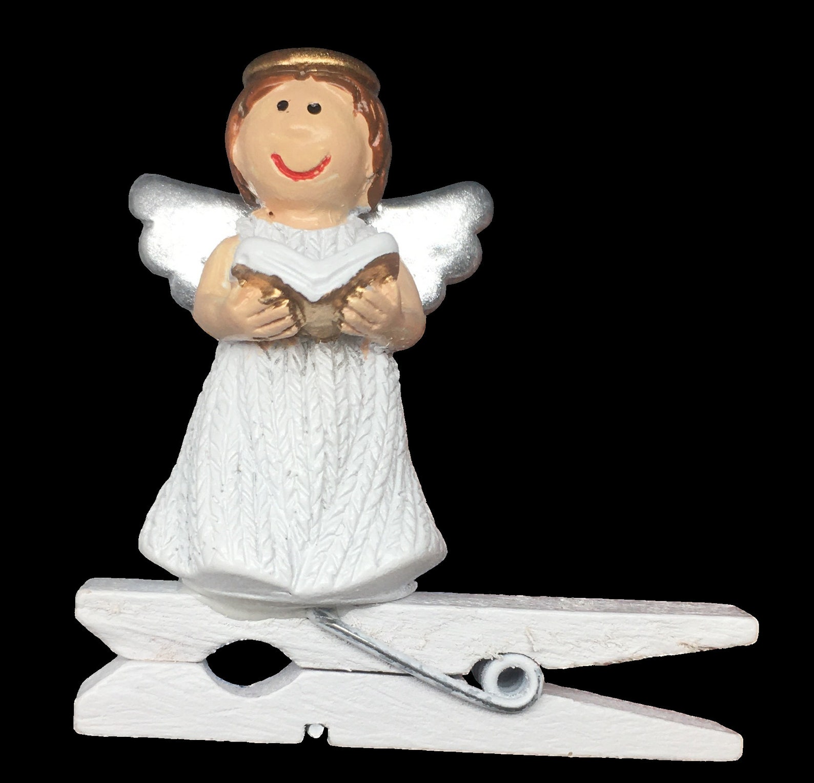 Mini Angel Ornaments with Clips Set of 12 Angels Christmas Etsy