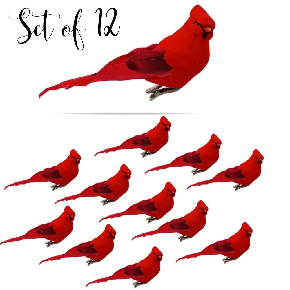 Clip On Christmas Tree Ornament Decorations Red Velvet & Etsy