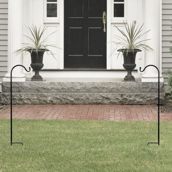 Shepherd Hooks - Set of 2 Black Iron Shepherds Hooks - 38 Inches Tall - Plants - Hanging Solar Lights - Lanterns - Pathway Lites #1469-2