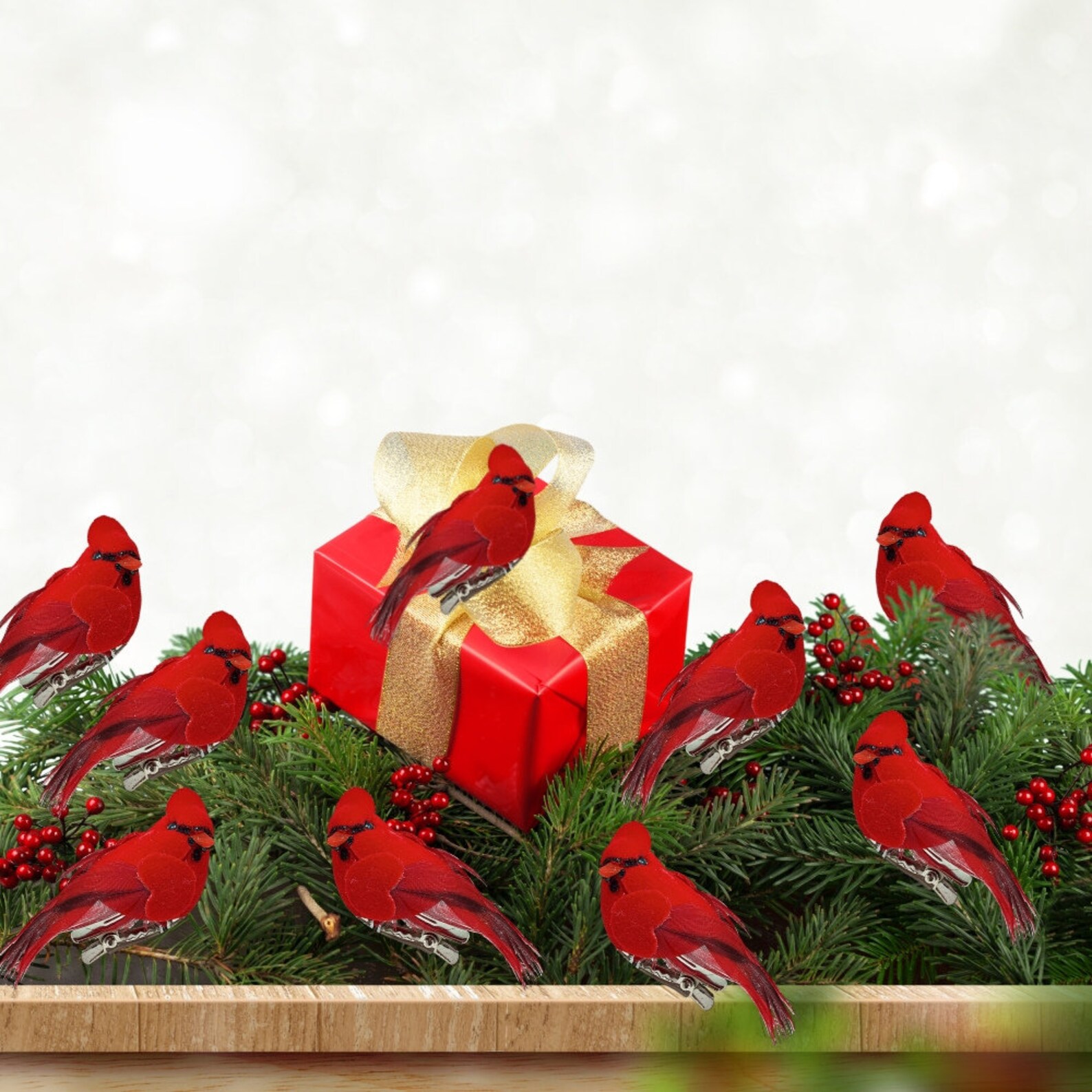 Cardinal Clip on Christmas Tree Ornamentsdecorations Red Etsy