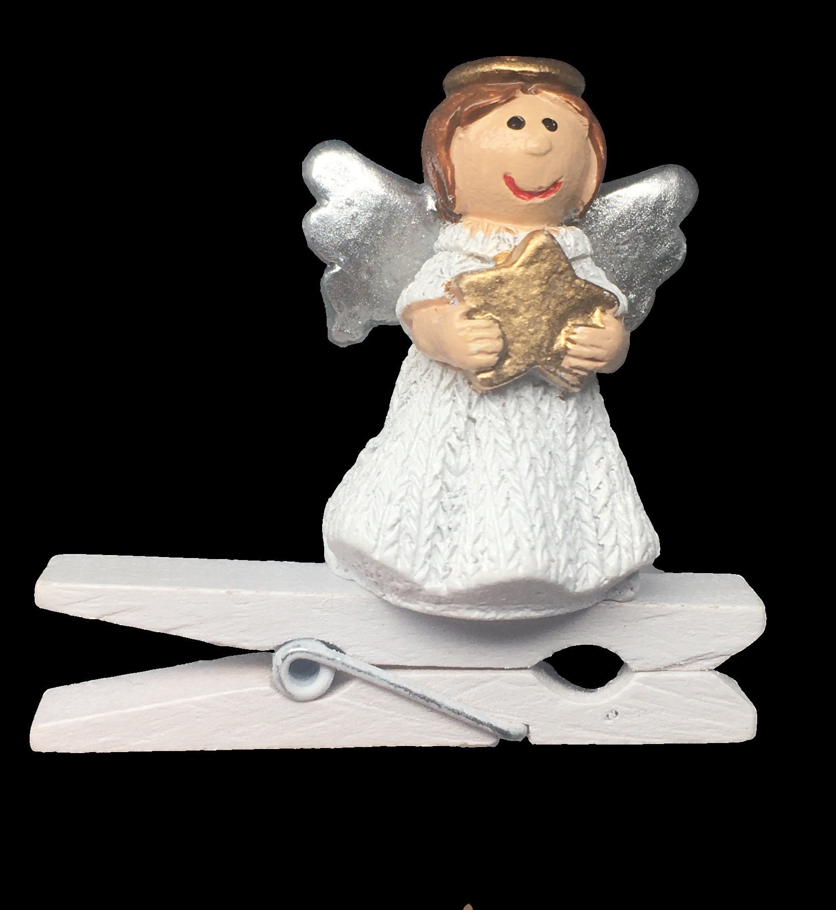 Mini Angel Ornaments with Clips Set of 12 Angels Christmas Etsy