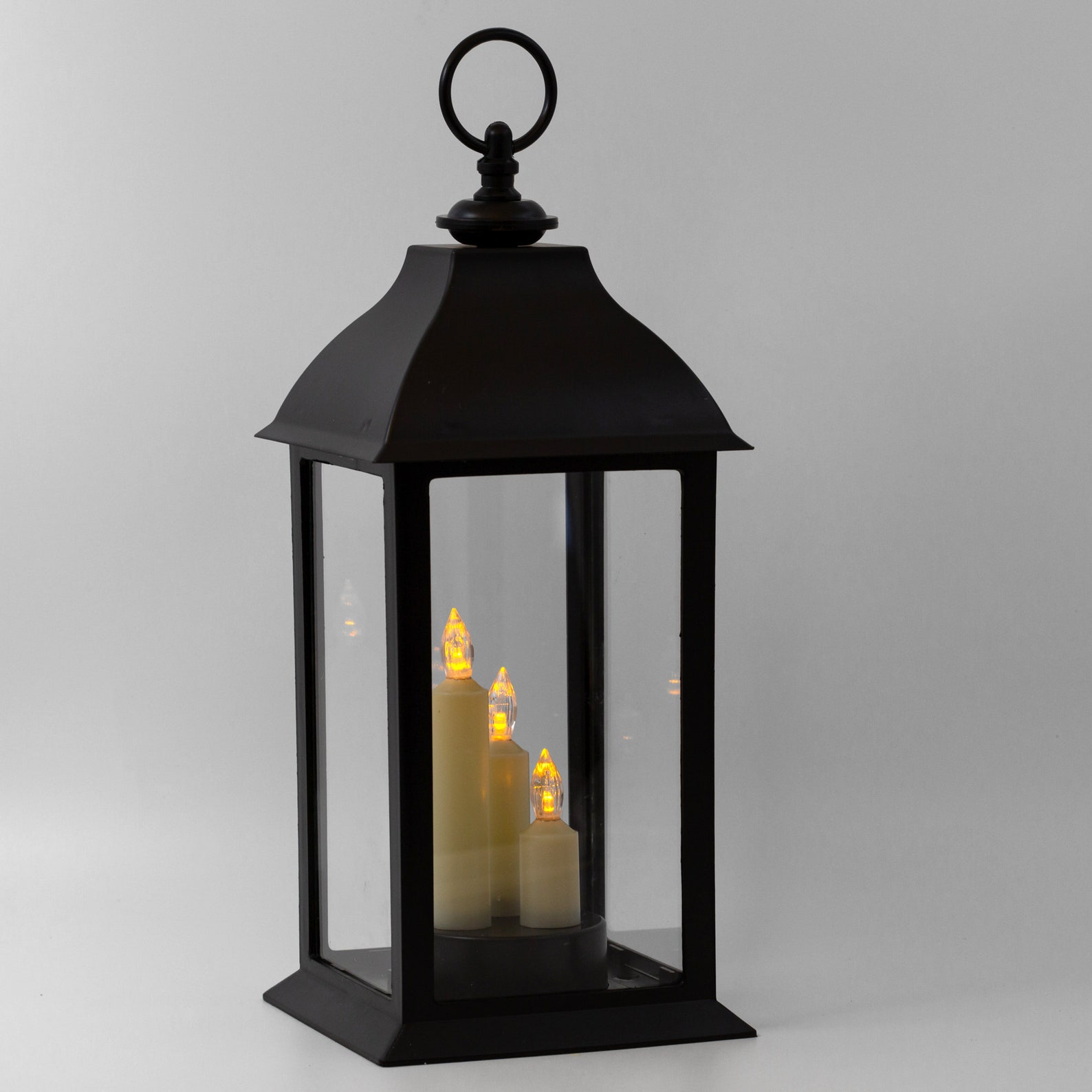 Decorative Black Lanterns Set of 2 Lanterns with LED Candles Etsy