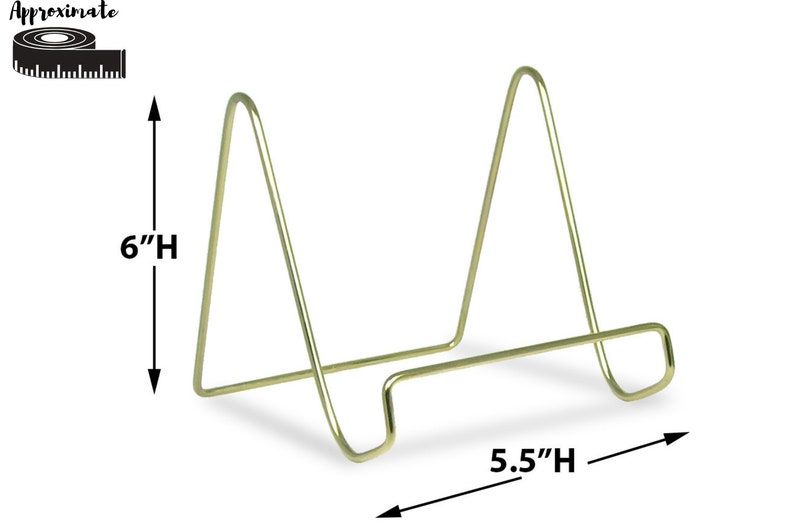 Wire Easel Display Stand Plate Holders Smooth Brass Metal Etsy