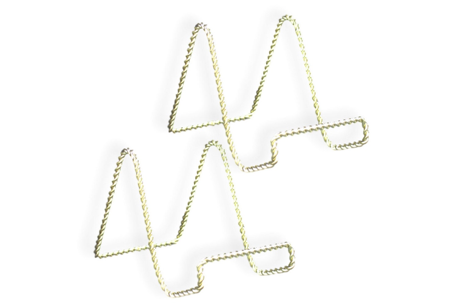 BANBERRY Designs Wire Easel Display Stand - Twisted Brass Metal - 6 inch - Pack of 2