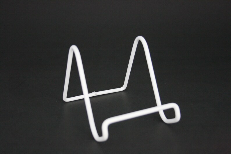 Wire Easel Plate Stands Display Holder White Vinyl Coated Etsy