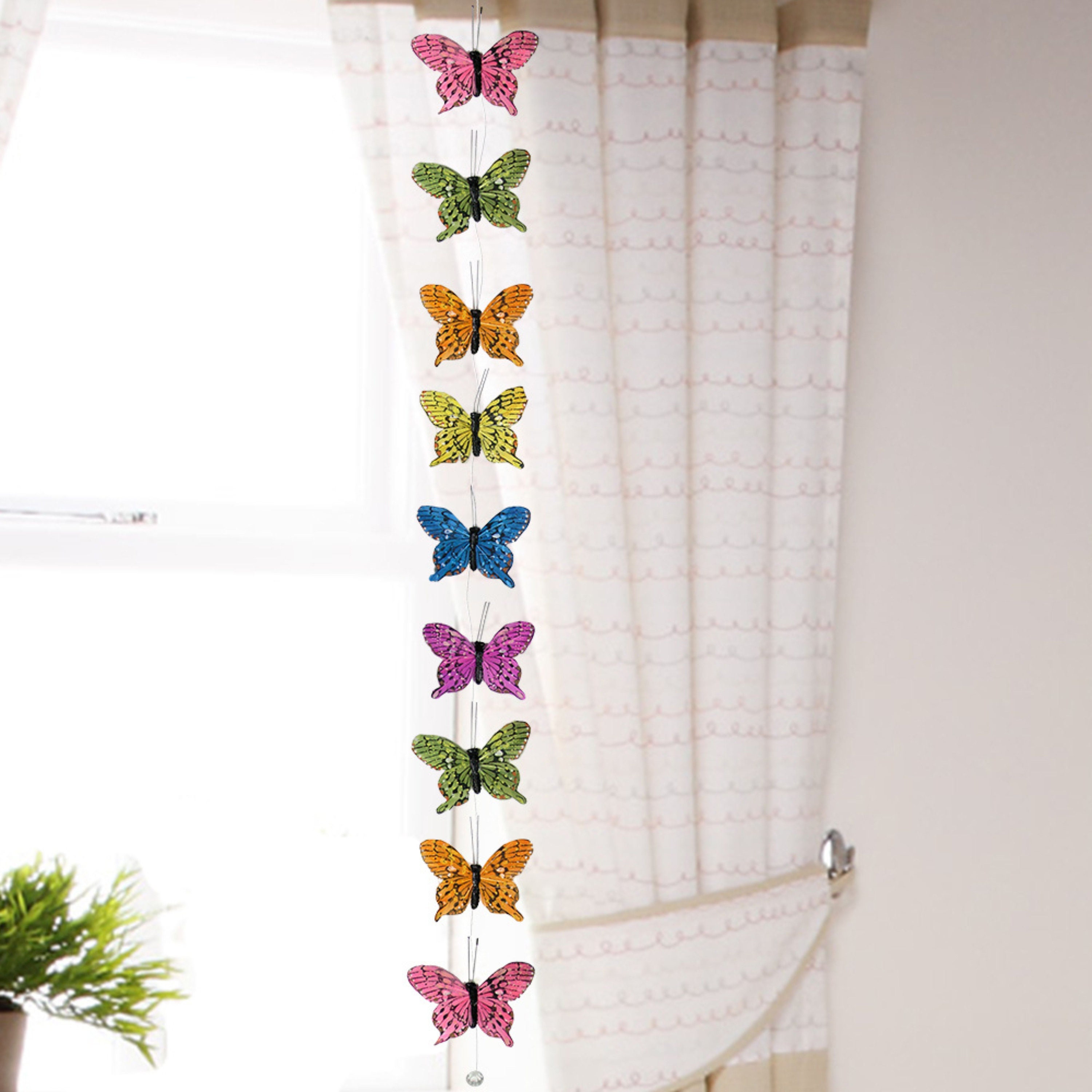 Feather Butterflies on Wire 