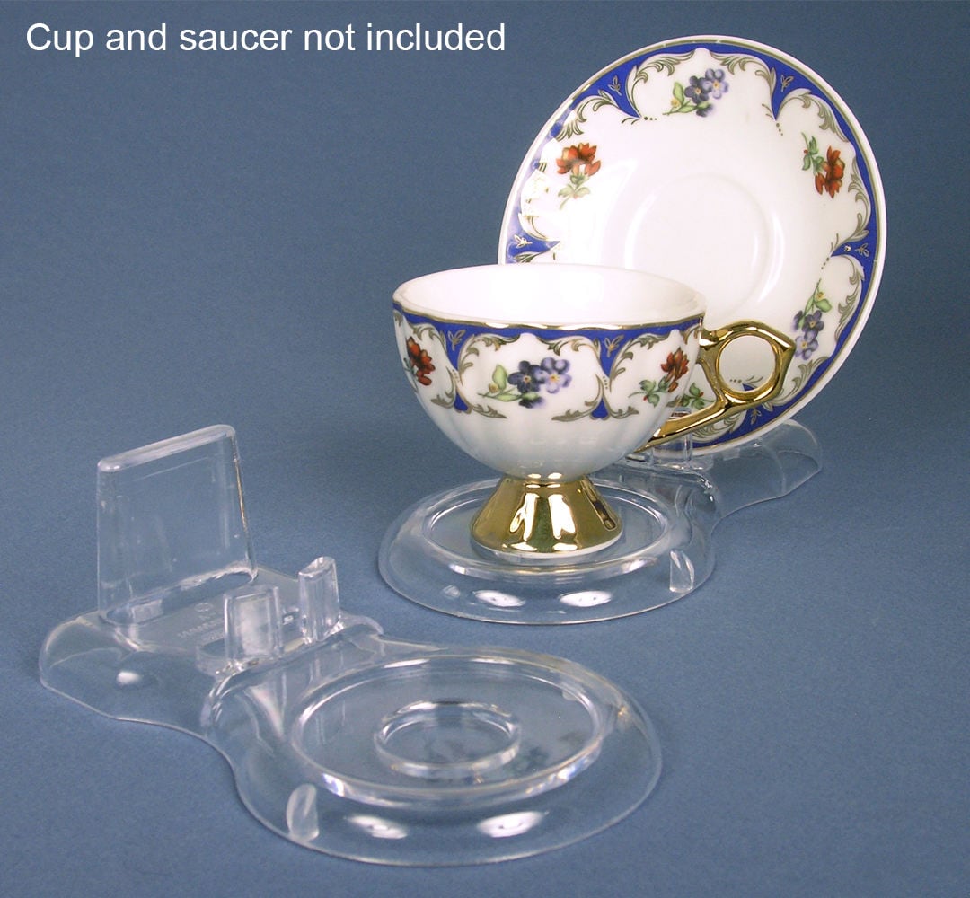 Tea Cup & Saucer Holder Set of 3 Clear Acrylic Stands Tea Etsy