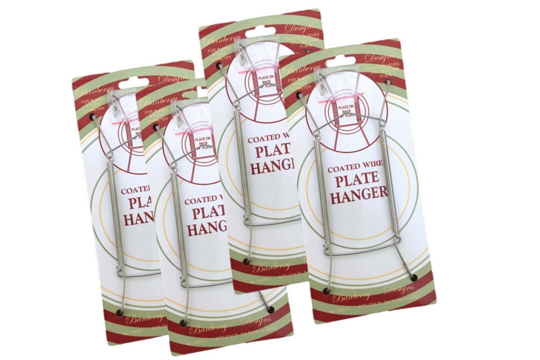 Chrome Coated Plate Hangers With Plastic Protection Sleeves Fits Plates 57 D 13065C Etsy