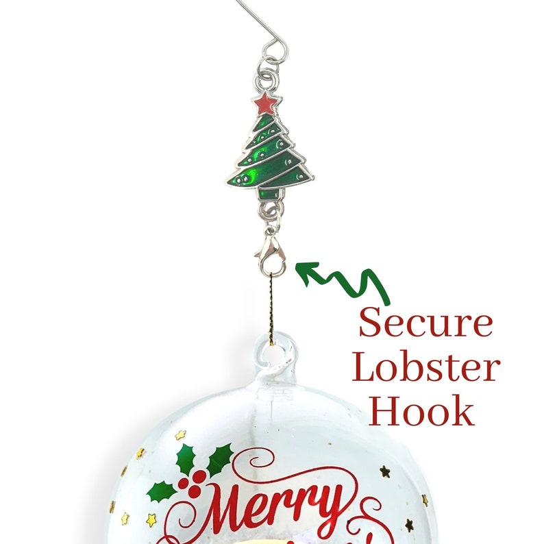 Christmas Tree Ornament Hooks Set of 12 Trees With Silver Etsy