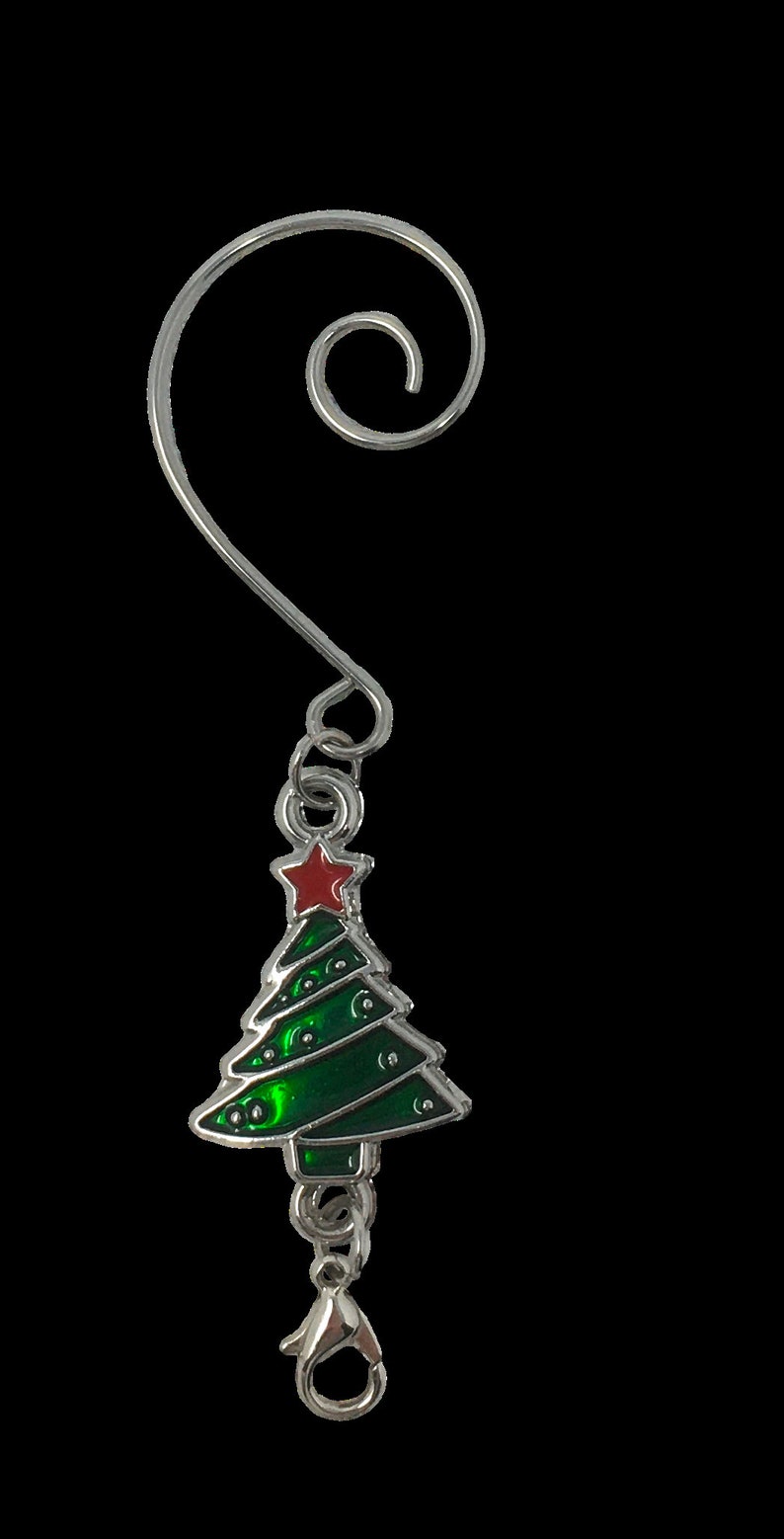 Christmas Tree Ornament Hooks Set of 12 Trees With Silver Etsy
