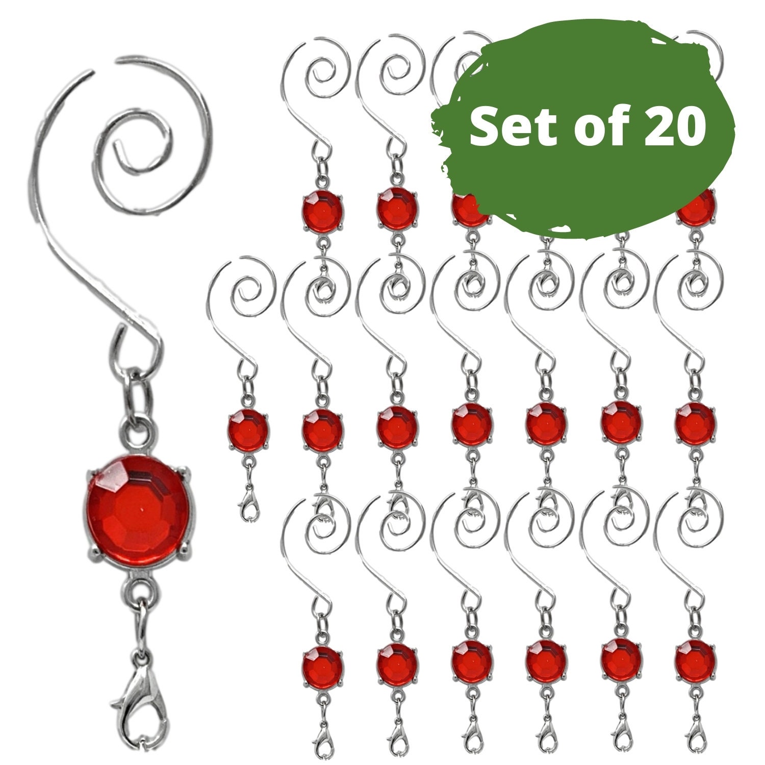 Handmade Mini Red, Green, Silver, and Gold Christmas Ornament Hooks, Small  Tree Hooks, Mini Tree Hooks Made With 18 Gauge Wire 