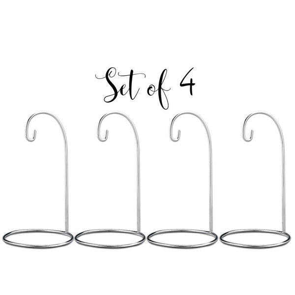 Silver Ornament Stand Smooth  - 9"H - Set of 4  #1311-9