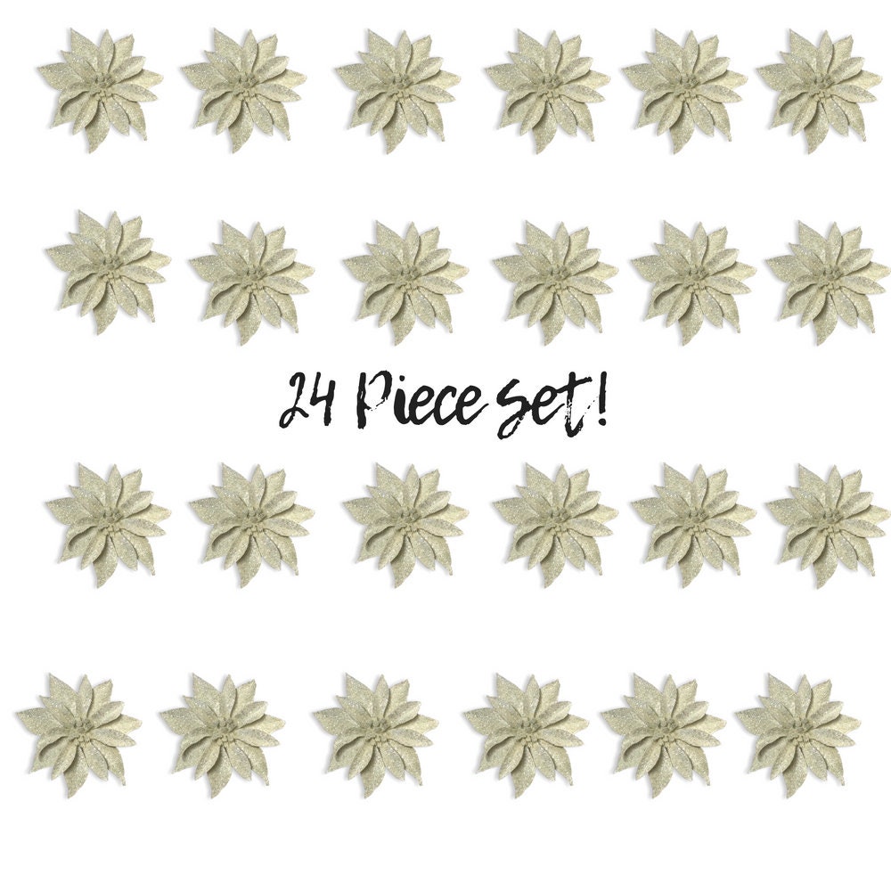 Felt Flowers Bulk Poinsettias Etsy