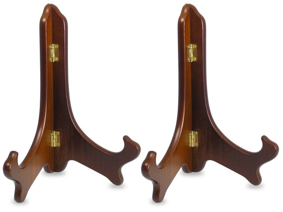 Walnut Wooden Easel Premium Quality Plate Holder Folding Display