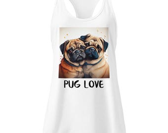 Pug Love - Women’s fitted racerback tank top