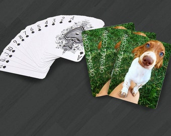 PHOTO PLAYING CARDS -Personalized Poker, Pinochle, Cribbage, Bridge, & Oversized Sets. Shuffler, Gift Bag, Wedding Favors, Chips, Collage.
