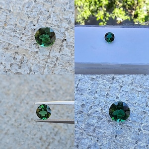 Green Tourmaline 6.5mm Round Loose Gemstone!