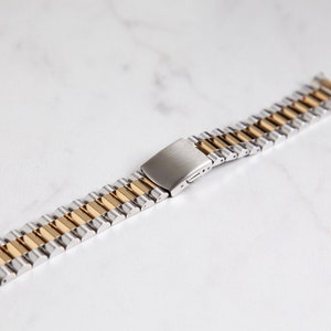 18mm 20mm 22mm Two Tone President Style Watch Bracelet