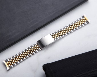 Two Tone Jubilee Watch Band in 18mm, 20, & 22mm