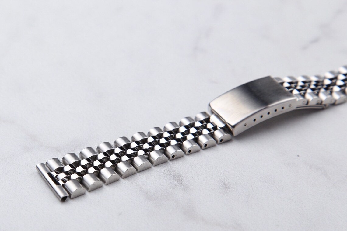 20mm Jubilee Watch Band With Flat End Links Etsy