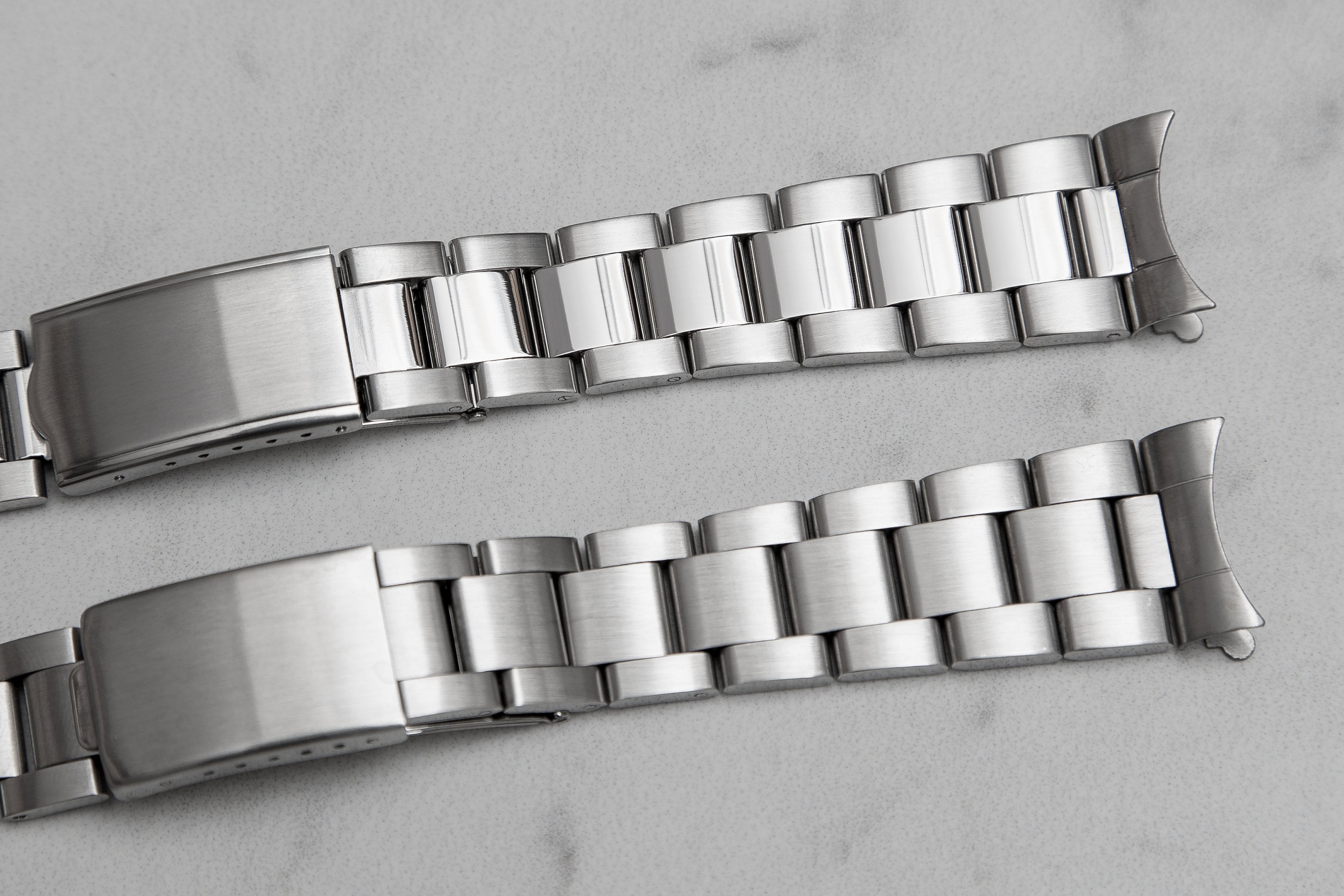 19mm Sliver Hollow Curved End Solid Screw Links Watch Band Jubilee