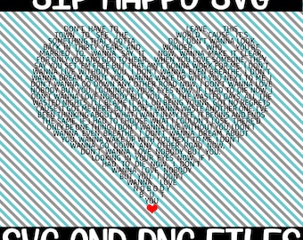 Nobody But You Heart Tekst piosenki, Word Art, Heart Shape Word Art, Heart Shaped SVG, Digital Design