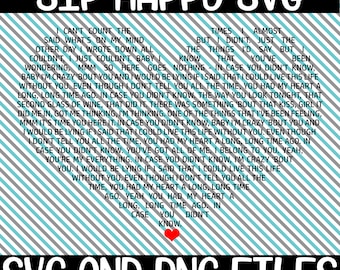 Na wypadek, gdybyś nie wiedział Tekst piosenki, Word Art, Word Art w kształcie serca, Heart Shaped SVG, Wedding SVG, Wedding Song, Digital Design