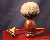 Vintage NOS PLISSON Shaving Set with TracII razor and Pure Badger Brush, Size 8 - Gorgeous