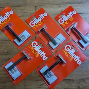 Vintage NOS Gillette TECH three-piece safety razor