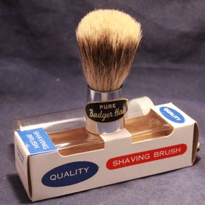 Vintage CENTURY 9945 Shaving Brush - NOS Condition ! Badger Hair, Travel Tube
