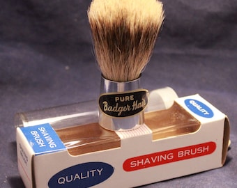 Vintage CENTURY 9945 Shaving Brush - NOS Condition ! Badger Hair, Travel Tube