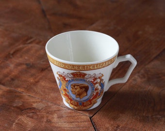 Vintage Tea or Coffee cup - Souvenir from George VI and Queen Elizabeth coronation - 1937