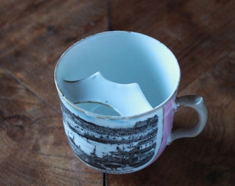 Vintage Moustache Cup - Souvenir from Scarborough - Tea Coffee or Chocolate Mug