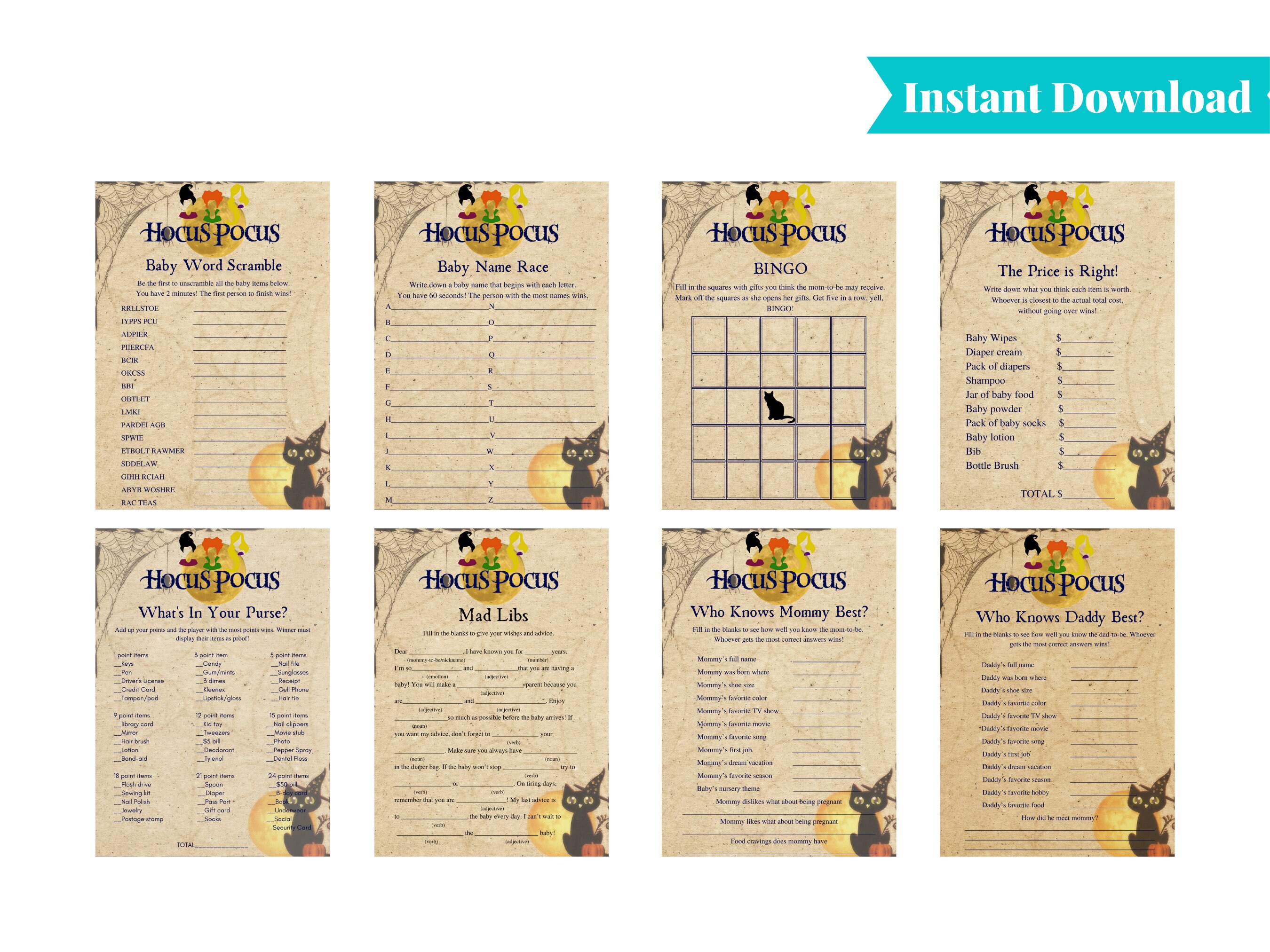 Hocus Pocus Baby Shower Games