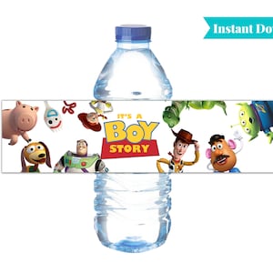 Es ist eine Jungengeschichte | Wasserflaschenetikett |Toy Story Wasserflaschenverpackung | Toy Story Geburtstag Mitbringsel | Es ist eine Jungengeschichte Baby Shower | A101