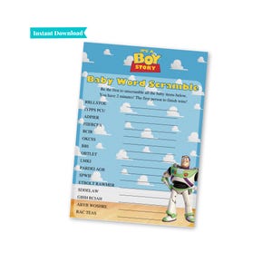 Its a Boy Story | Toy Story Baby Shower Games | Baby Word Scramble | Printable Baby Shower Games | A101