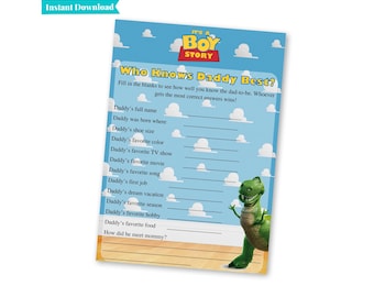 It's a Boy Story | Toy Story Baby Shower Games | Who Knows Daddy Best? | Printable Baby Shower Games | A101