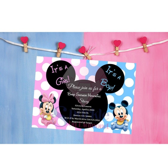mickey and minnie baby shower invitations