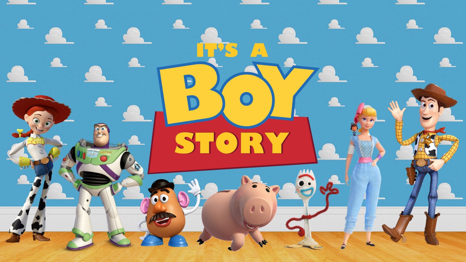 It's a Boy Story Facebook Event Cover FB Baby Shower Etsy